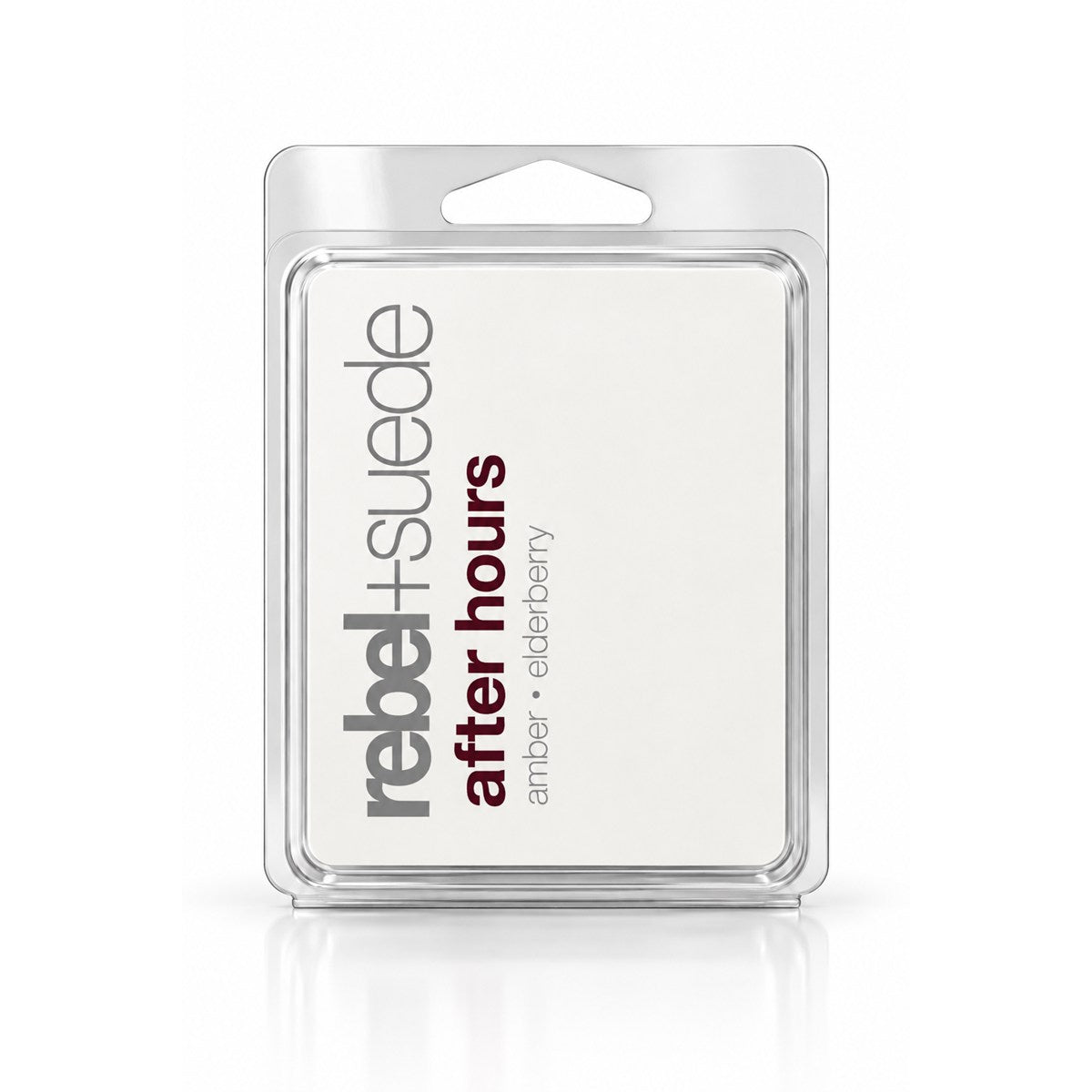 rebel+suede after hours wax melt with amber and elderberry notes