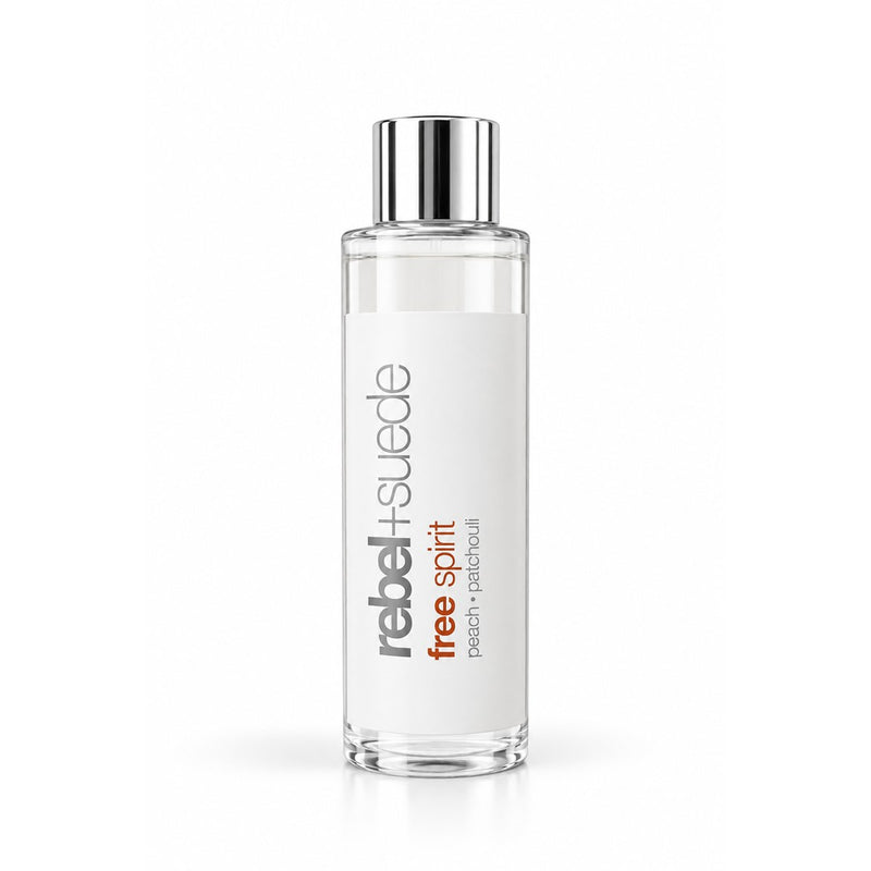 rebel+suede free spirit diffuser oil refill with peach and patchouli notes
