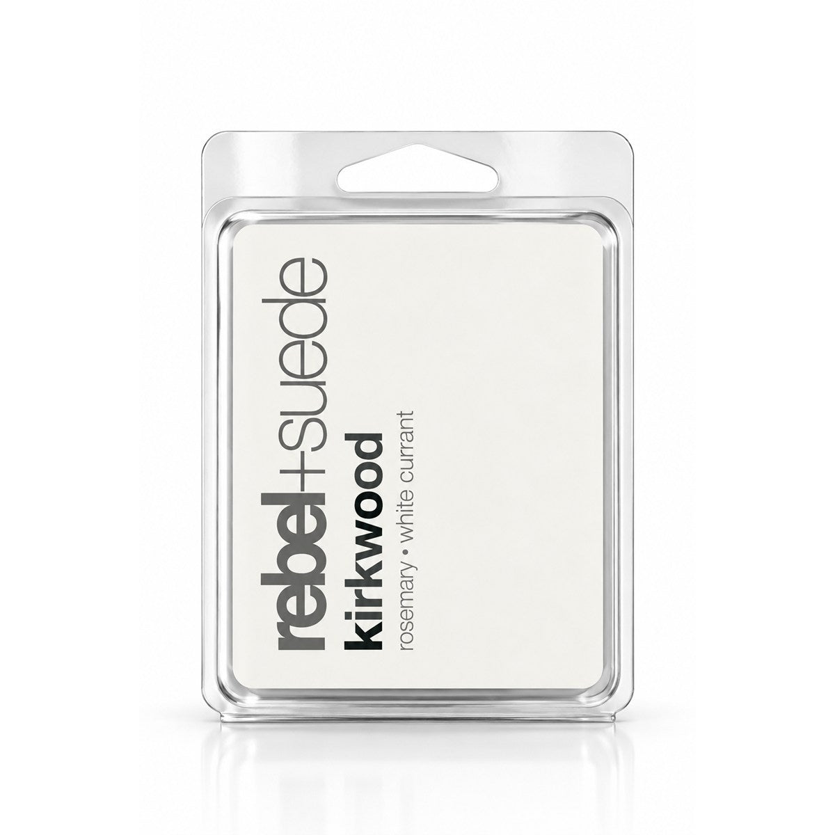 rebel+suede kirkwood wax melt with rosemary and white currant notes
