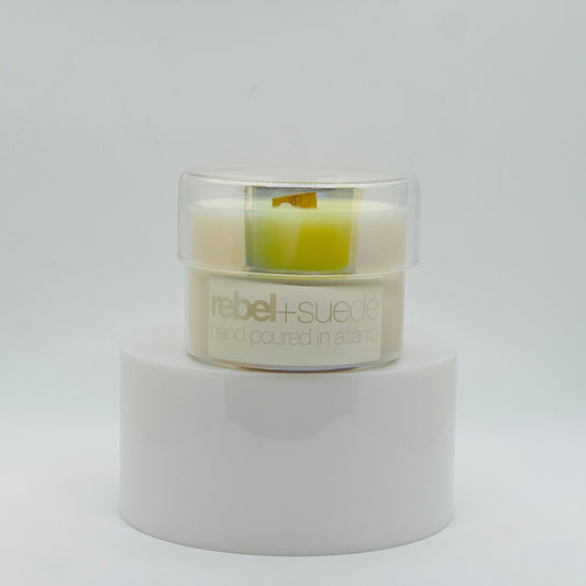 joy - rebel + suede | handcrafted candles | luxury candles